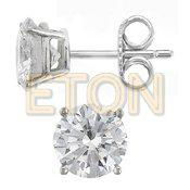 Fashion Triangle CZ rhodium plating silver cz stud earrings