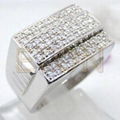 Fashion Cubic Zirconia rhodium plating 925 sterling silver men ring 1