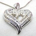 Fashion CZ rhodium plating 925 sterling silver heart pendants 4
