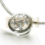Fashion cz rhodium plating 925 cubic zirconia solitaire pendant