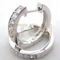 Factory made Triple A CZ rhodium plating 925 sterling silver hoop earring 1