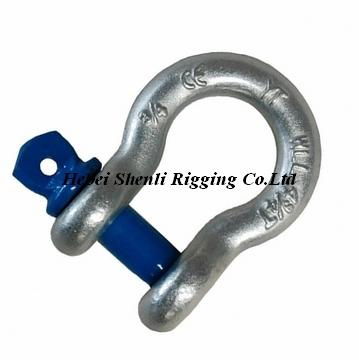 forged G80 US type bow shackle with srew pin