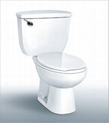 Two piece toilet with siphon jet flush