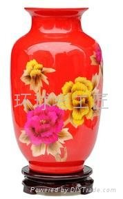 Chinese Red Peony ceramic vase 2