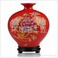 中国红牡丹红麦秆花瓶 4