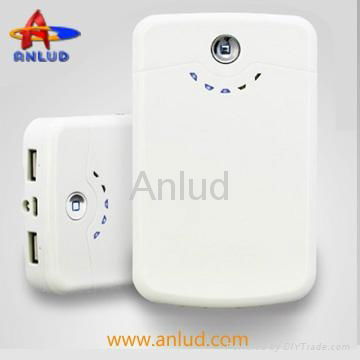 ALDP-07 12000mAh Portable Mobile Power Bank with 2 USB output and LED torch