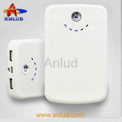ALDP-07 12000mAh Portable Mobile Power Bank with 2 USB output and LED torch
