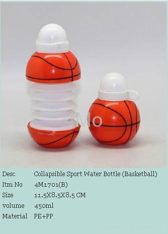 Collapsible Sport Water Bottle (Soccer)  2