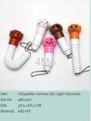 Collapsible Cartoon LED Light Keychain