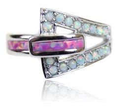 Sterling Silver Synthetic Opal Ring 3