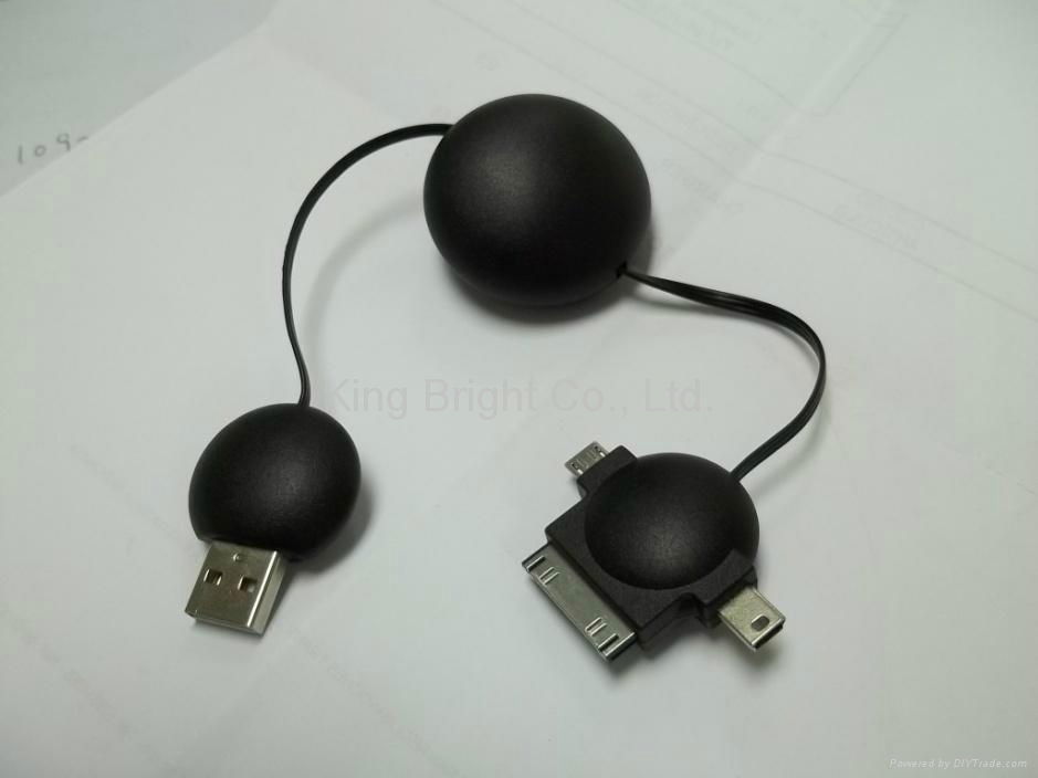 3 in 1 universal retractable USB data charger cable 2