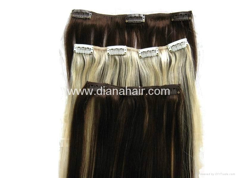 100% virgin remy clip in hair extension 