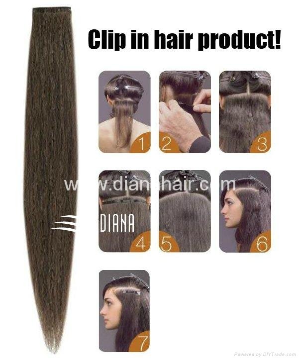 100% virgin remy clip in hair extension  2