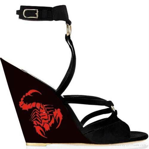 2012 new arrival sandal Wholesale sandal Totem suede sculpted-wedge sandals 760 2