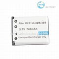 Digital Camera Battery Fits Olympus LI-42B. 40B 740mAh 1