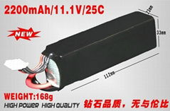 2200mah 11.1v 25c lipo battery in hot sale