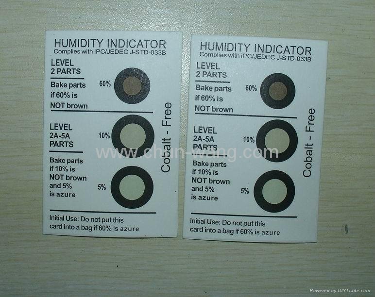 Humidity indicator card to test  moisture---Cobalt free