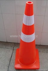 36" High 9.5 LB Orange Traffic Cone with Two 4" Reflective