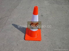 28"  High 5 LB Orange Safety Cone with Two 4"  Reflective 
