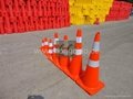 28"  High 5 LB Orange Safety Cone with Two 4"  Reflective  3