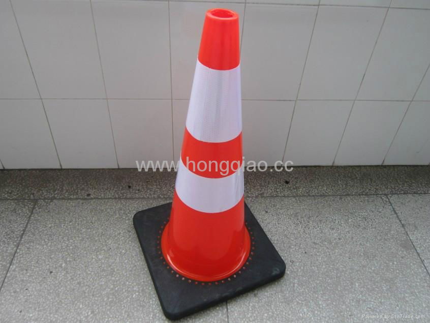 36" High 9.5 LB Orange Traffic Cone with Two 4" Reflective  4