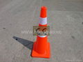 28"  High 5 LB Orange Safety Cone with Two 4"  Reflective  5