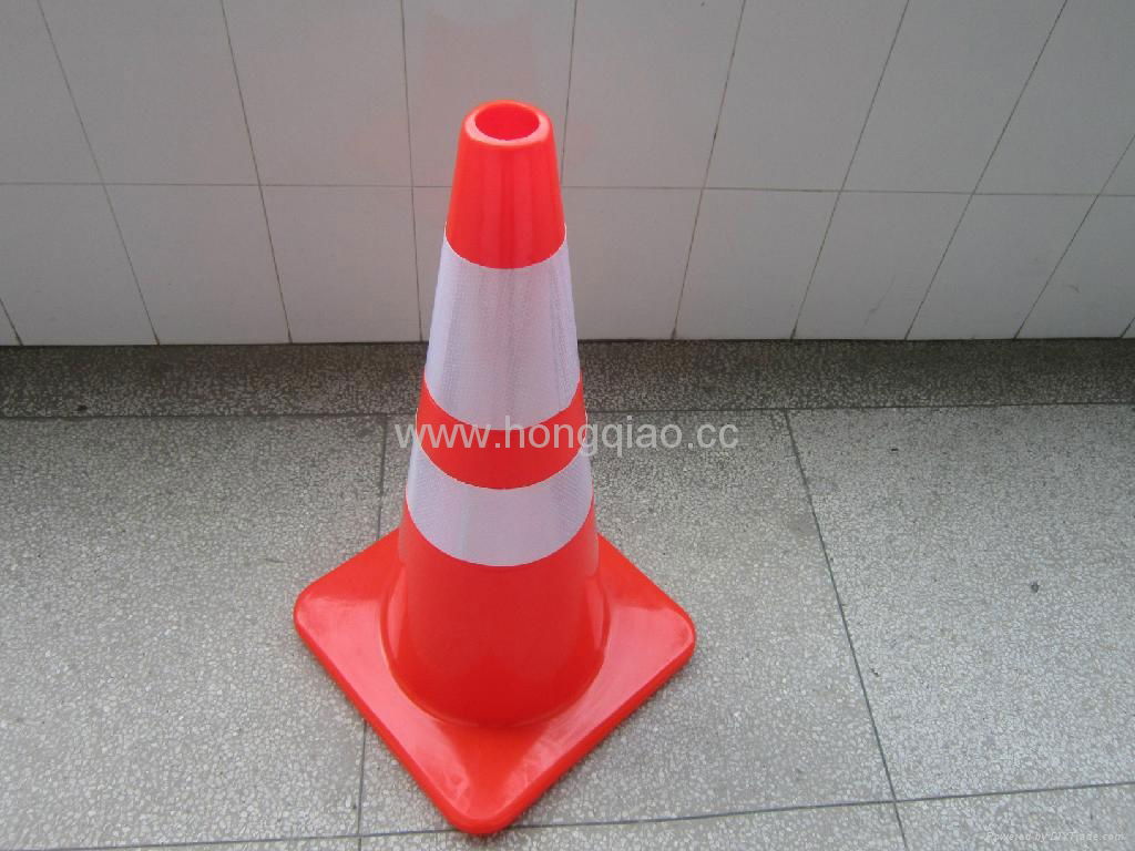 28” High 7.7 LB Orange PVC Traffic Cone with  4” and 6" Reflective Collars