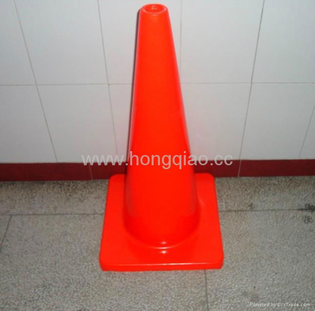 28” High 7.7 LB Orange PVC Traffic Cone with  4” and 6" Reflective Collars 2