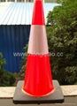 28” High 7.7 LB Orange PVC Traffic Cone with  4” and 6" Reflective Collars 3