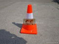 18" High 2.5 LB PVC Road Safety Cone with 4"  Reflective Collar 1