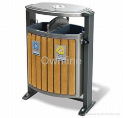 Outdoor stainless and recycling garbage bin