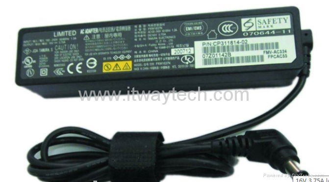 fujitsu 16V 3.75A laptop ac adapter for Fujitsu lifebook 60W