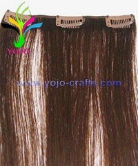 Clip in human hair extension