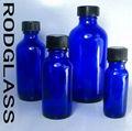 Cobalt blue boston round glass bottles 1