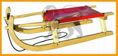 wooden snow racer sled