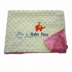 100% Polyester Minky Blanket With Minky Dot Fabrics for Baby