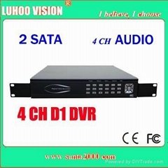 4CH H264 D1 Standalone DVR with 2 SATA
