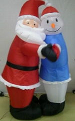 TZINFLATABLE-4Ft inflatable christmas santa with snowman