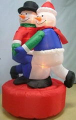 TZINFLATABLE-4Ft inflatable christmas santa with snowman