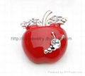 Alloy apple brooch 1