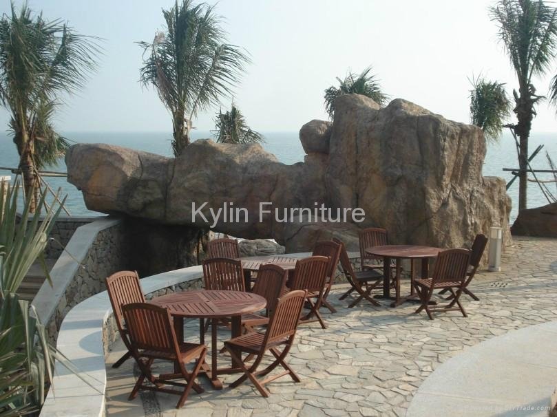 outdoor solid wood dining table set design