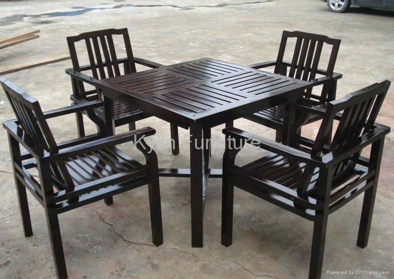 garden solid wood table set design 3