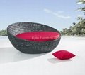 outdoor poly rattan  big round sun bed