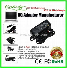 factory supply  AC adapter for Lenovo 20V2A  5.5*2.5