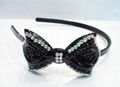 plastic bow hair band with crystal diamond 2