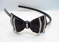 plastic bow headband with beautiful crystal diamond 1