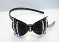 plastic bow headband with beautiful crystal diamond 2