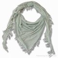 pure color woven scarf with tassels
