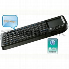 2.4G Ultra Mini Backlit Wireless Keyboard with Touchpad & White LED Light