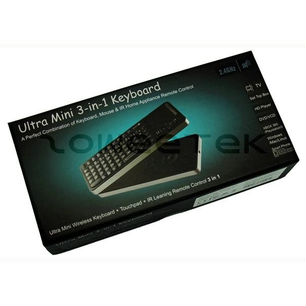 Mini Wireless Keyboard + Touchapd + IR Learning Remote Control 3 in 1 5